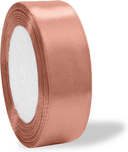 Light Peach Satin Ribbon 1 inch Double Faced Ribbon Peach Satin Solid 25 Yards Roll for Gift Wrapping Hair Bows Summer Wreath Halloween Wedding Party Decoration Garland Handmade Crafting Sewing DIY
