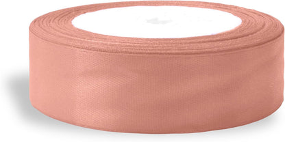 Light Peach Satin Ribbon 1 inch Double Faced Ribbon Peach Satin Solid 25 Yards Roll for Gift Wrapping Hair Bows Summer Wreath Halloween Wedding Party Decoration Garland Handmade Crafting Sewing DIY