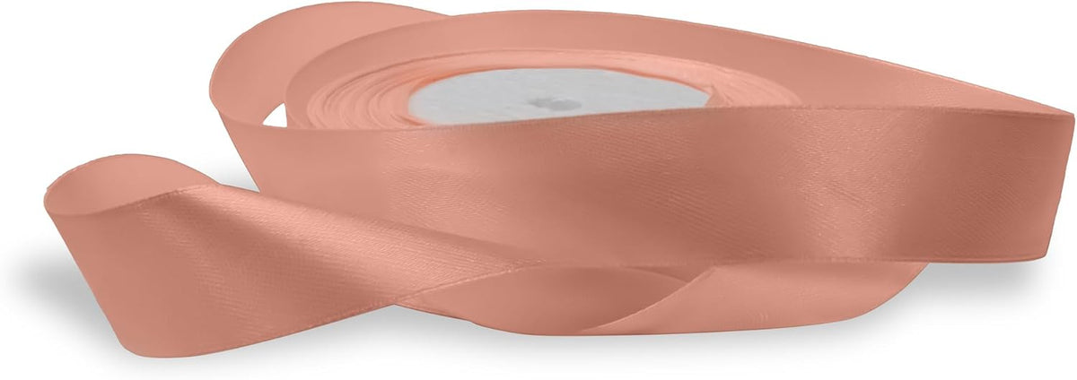 Light Peach Satin Ribbon 1 inch Double Faced Ribbon Peach Satin Solid 25 Yards Roll for Gift Wrapping Hair Bows Summer Wreath Halloween Wedding Party Decoration Garland Handmade Crafting Sewing DIY