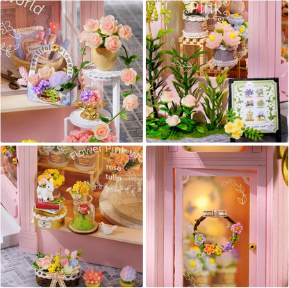 Dollhouse Kit, DIY Miniature House Kit w/LED Lights for Adults