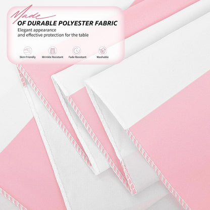Striped Tablecloth,Pink and White Table Cloth,2 Pcs 60x84 Inch