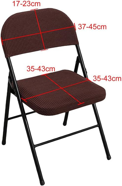 Dust-Proof Folding Chair Covers 2 Piece Set Backrest & Seat Cushion Cover for Office Meeting，Household，Computer，Party (Pink, One Size)