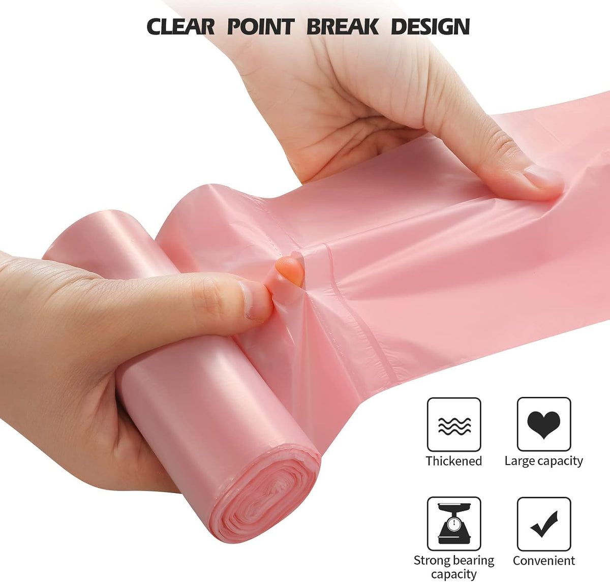 4 Gallon/60pcs Small Garbage Bags,Small Trash Bags,Pink
