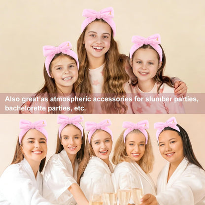 Wecoe Spa Headband & Wristband Set – Embroided Letter A Face Washing Makeup Hair Accessories, Trendy Gifts for Women & Girls, Bridesmaids & Bachelorette Parties, Self Care Essentials(Pink)