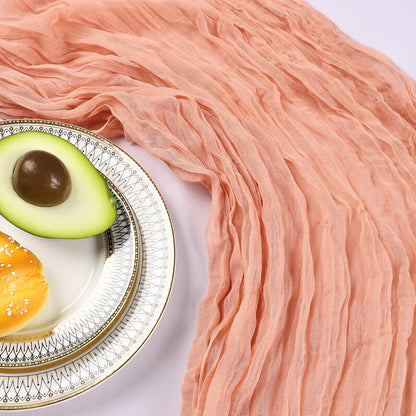 6 Pack 10Ft Peach Cheesecloth Table Runner 23 x 120 Inch