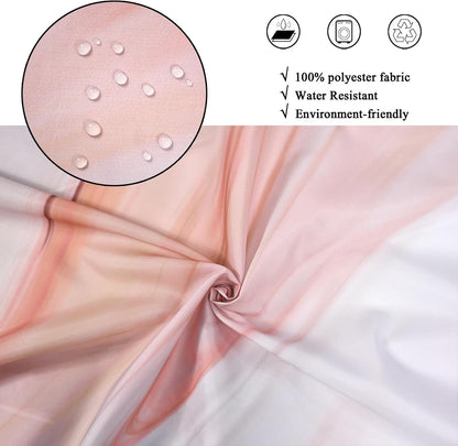 Pink Marble Shower Curtain, Peach Pink Modern Abstract Wave Luxury Bathroom Curtain Bathtub Home Decor Waterproof Fabric Machine Washable with 6PCS Hooks,36" Wx72 L