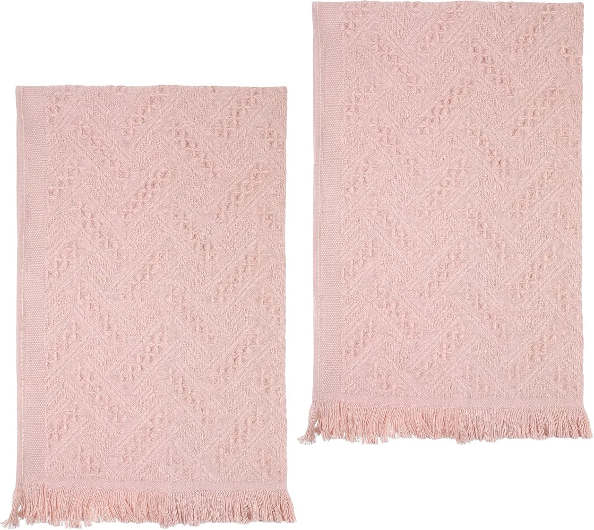 2 Pcs Pink Bathroom Hand Towels, 29 X 13 Inch Soft Cotton Light Pink Decorative Towels, Cute Boho Blush Pinks Face Towel for Bathroom, Hotel, Spa Decorative Cleaning Towel