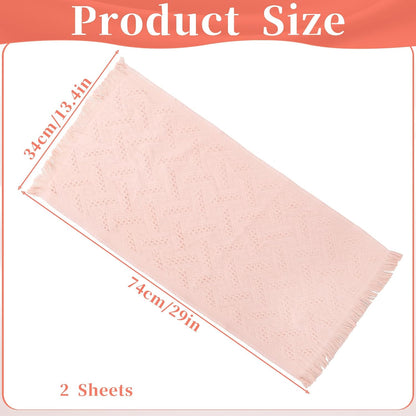 2 Pcs Pink Bathroom Hand Towels, 29 X 13 Inch Soft Cotton Light Pink Decorative Towels, Cute Boho Blush Pinks Face Towel for Bathroom, Hotel, Spa Decorative Cleaning Towel