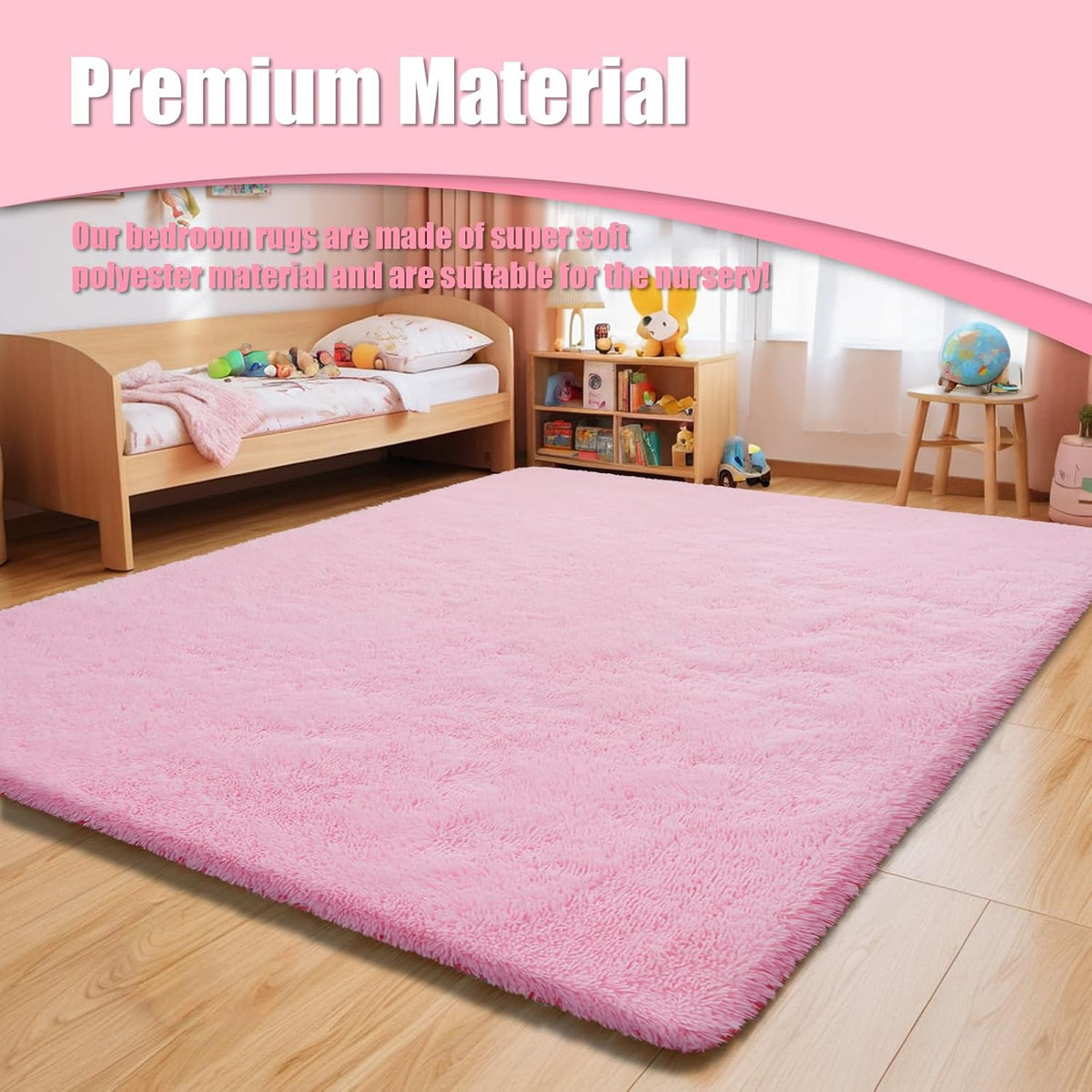5x8 Shag Area Rug for Bedroom,Pink Fluffy Rugs for Living Room