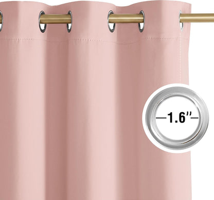 Blush Pink Blackout Curtains 63 Inches Long 2 Panels