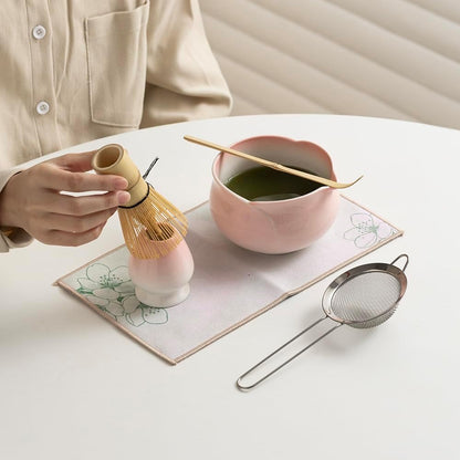 Matcha Whisk and Bowl Set, Pink Sakura Petal