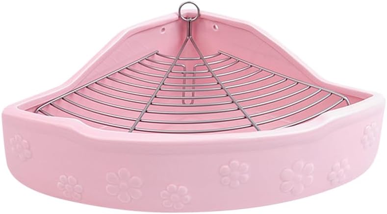 Mikikit Ceramic Pet Toilet Basin Anti-Bite Small Animal Litter Box for Rabbits and Guinea Pigs Easy to Clean and Train 7.87X6.49X2.95In