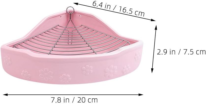 Mikikit Ceramic Pet Toilet Basin Anti-Bite Small Animal Litter Box for Rabbits and Guinea Pigs Easy to Clean and Train 7.87X6.49X2.95In