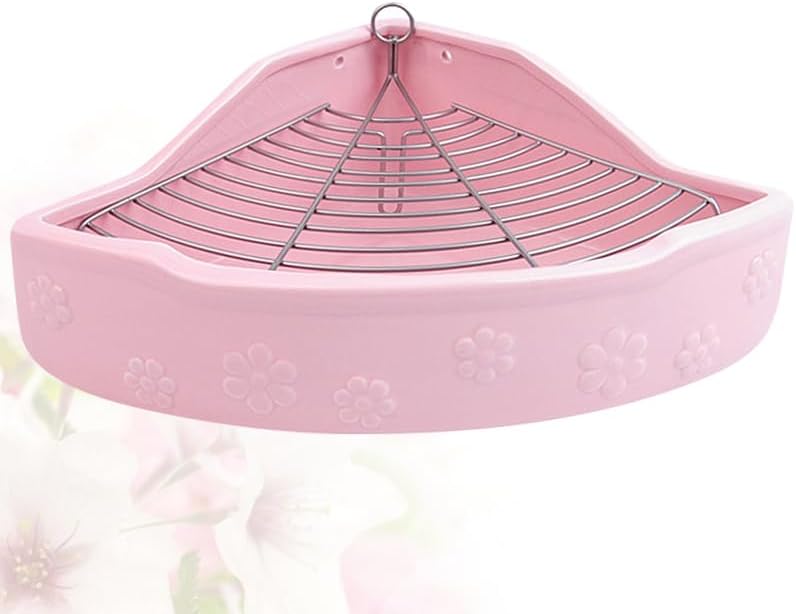 Mikikit Ceramic Pet Toilet Basin Anti-Bite Small Animal Litter Box for Rabbits and Guinea Pigs Easy to Clean and Train 7.87X6.49X2.95In