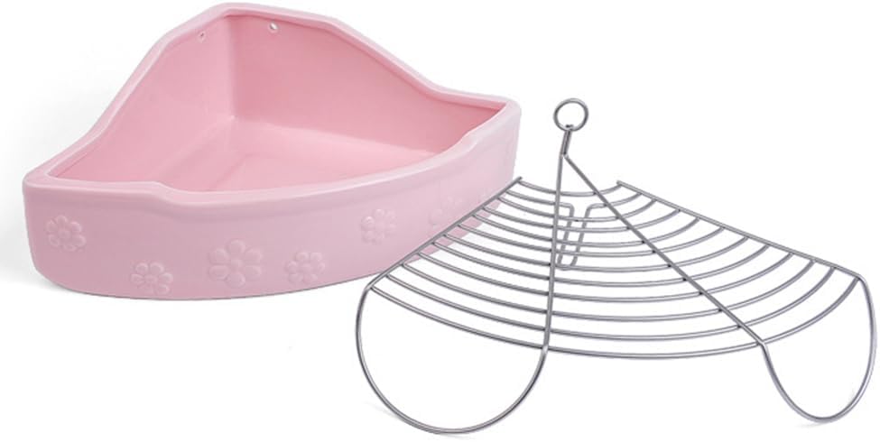 Mikikit Ceramic Pet Toilet Basin Anti-Bite Small Animal Litter Box for Rabbits and Guinea Pigs Easy to Clean and Train 7.87X6.49X2.95In
