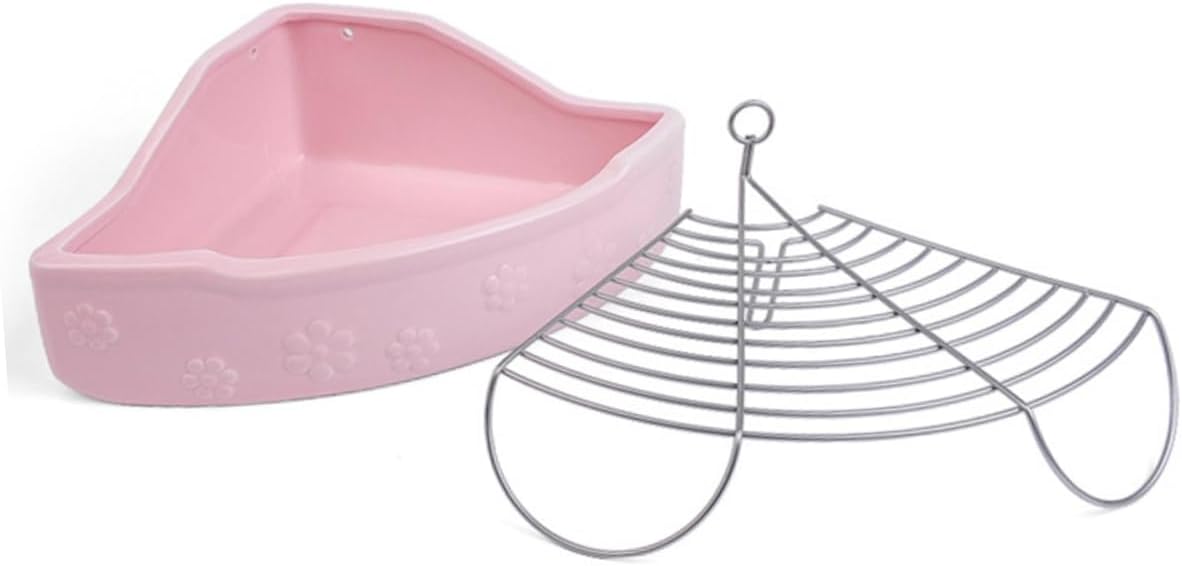 Mikikit Ceramic Pet Toilet Basin Anti-Bite Small Animal Litter Box for Rabbits and Guinea Pigs Easy to Clean and Train 7.87X6.49X2.95In