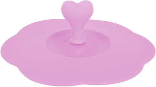 Silicone Cup Cover, Creative Mug Cover Airtight Seal Flexible Circular Silicone Hot Cup Lids Universal Drink Lids for Mugs Outdoors and Indoors (Pink)