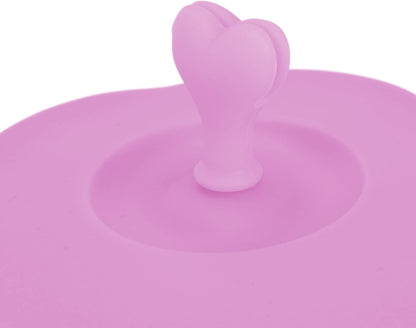 Silicone Cup Cover, Creative Mug Cover Airtight Seal Flexible Circular Silicone Hot Cup Lids Universal Drink Lids for Mugs Outdoors and Indoors (Pink)
