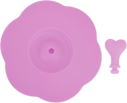 Silicone Cup Cover, Creative Mug Cover Airtight Seal Flexible Circular Silicone Hot Cup Lids Universal Drink Lids for Mugs Outdoors and Indoors (Pink)