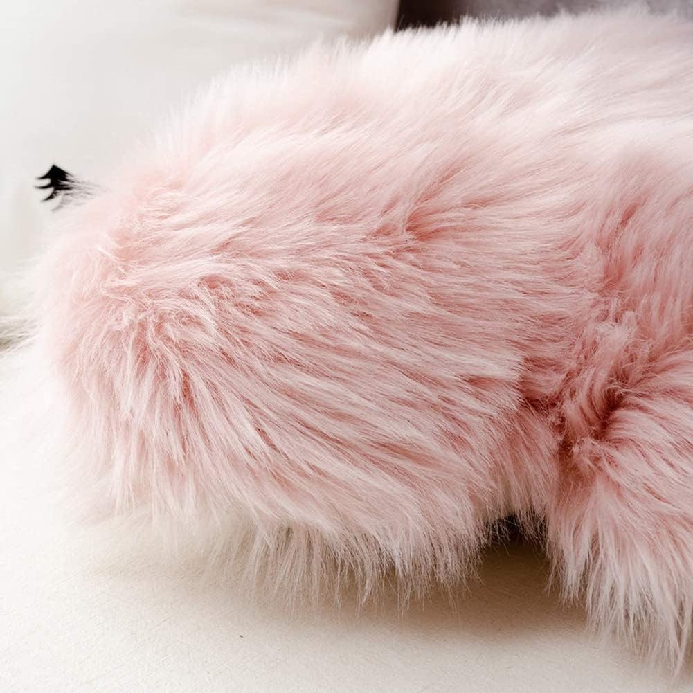 Faux Fur Heart Shaped Throw Pillow with Insert Soft Plush Throw Pillows Decorative Fluffy Throw Pillow for Living Room Bedroom Car Office (Light Pink A, 16"x20")