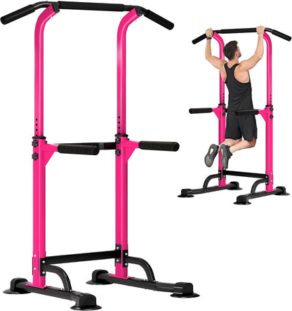 Power Tower Pull Up Bar Dip Station,Adjustable Height Dip Stand
