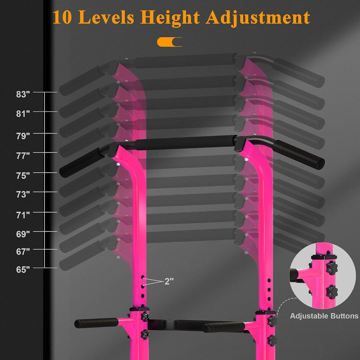 Power Tower Pull Up Bar Dip Station,Adjustable Height Dip Stand