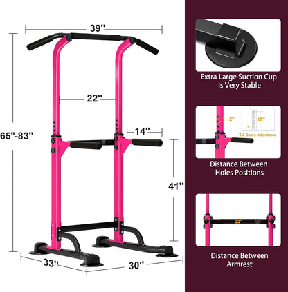 Power Tower Pull Up Bar Dip Station,Adjustable Height Dip Stand