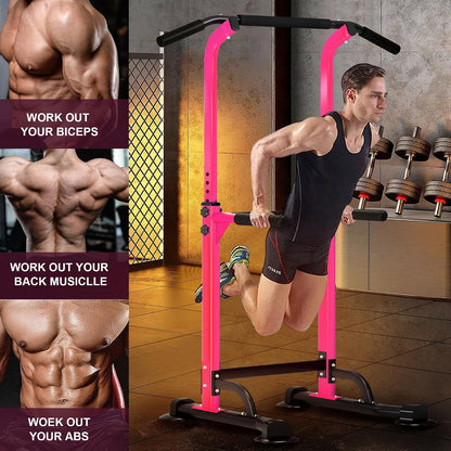 Power Tower Pull Up Bar Dip Station,Adjustable Height Dip Stand