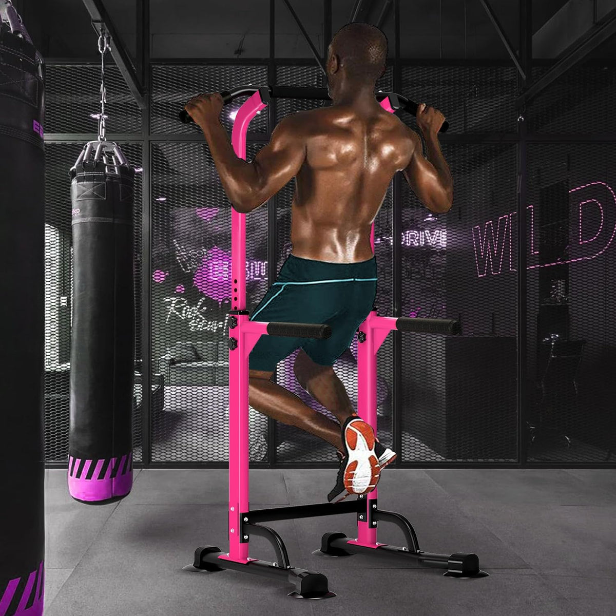 Power Tower Pull Up Bar Dip Station,Adjustable Height Dip Stand