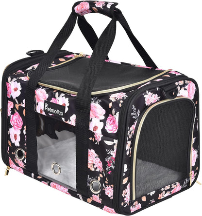 Cat Carrier Soft-Sided Airline Approved, Medium, Pink Peony