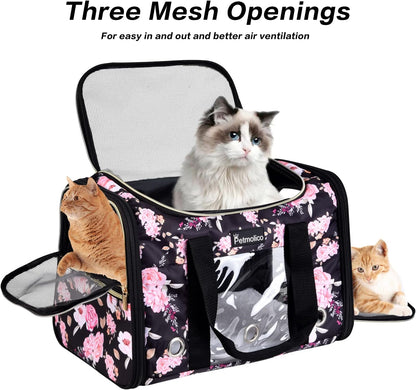 Cat Carrier Soft-Sided Airline Approved, Medium, Pink Peony