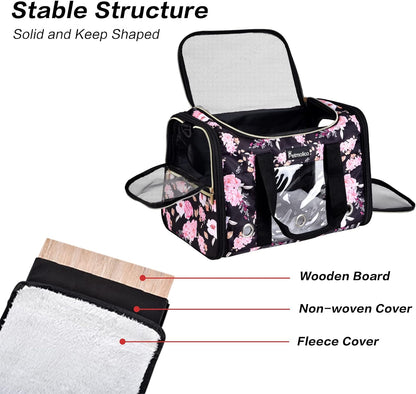 Cat Carrier Soft-Sided Airline Approved, Medium, Pink Peony