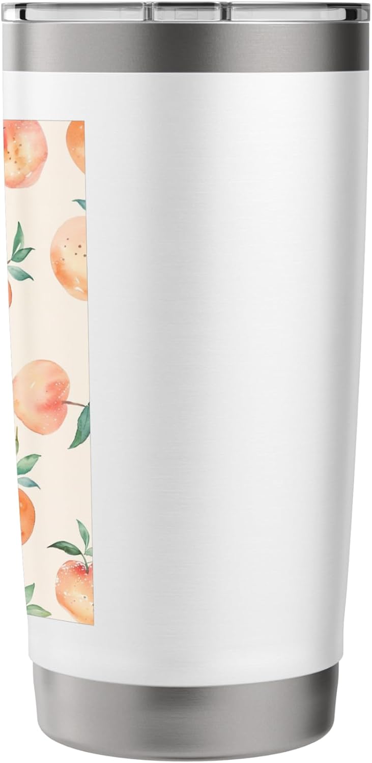 Cute Watercolor Fruit Pattern Art Peach Stainless Steel Insulated Tumbler