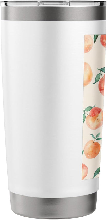 Cute Watercolor Fruit Pattern Art Peach Stainless Steel Insulated Tumbler