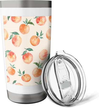 Cute Watercolor Fruit Pattern Art Peach Stainless Steel Insulated Tumbler
