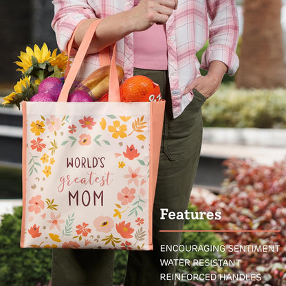 Shopping Tote Bag: World's Greatest Mom (14.3" x 12.6" x 7")