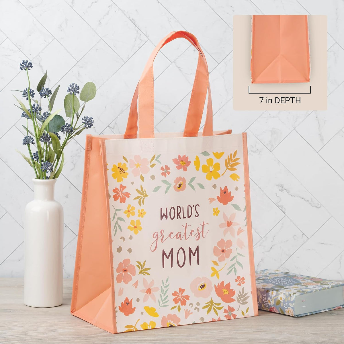 Shopping Tote Bag: World's Greatest Mom (14.3" x 12.6" x 7")
