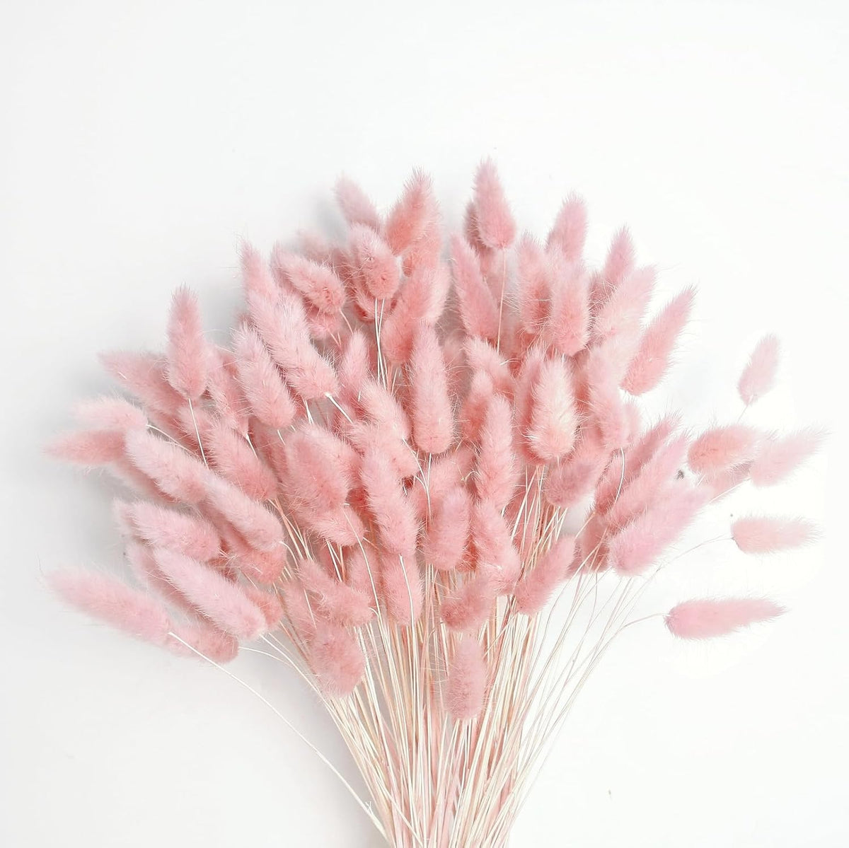 120 PCS Pink Dried Pampas Grass Decor, 17-inch Pompas Floral, Dry Flowers for Decoration, Pampas Grass in Bulk Tall, Pink Bunny Tails Dried Flowers for Boho Wedding Decor