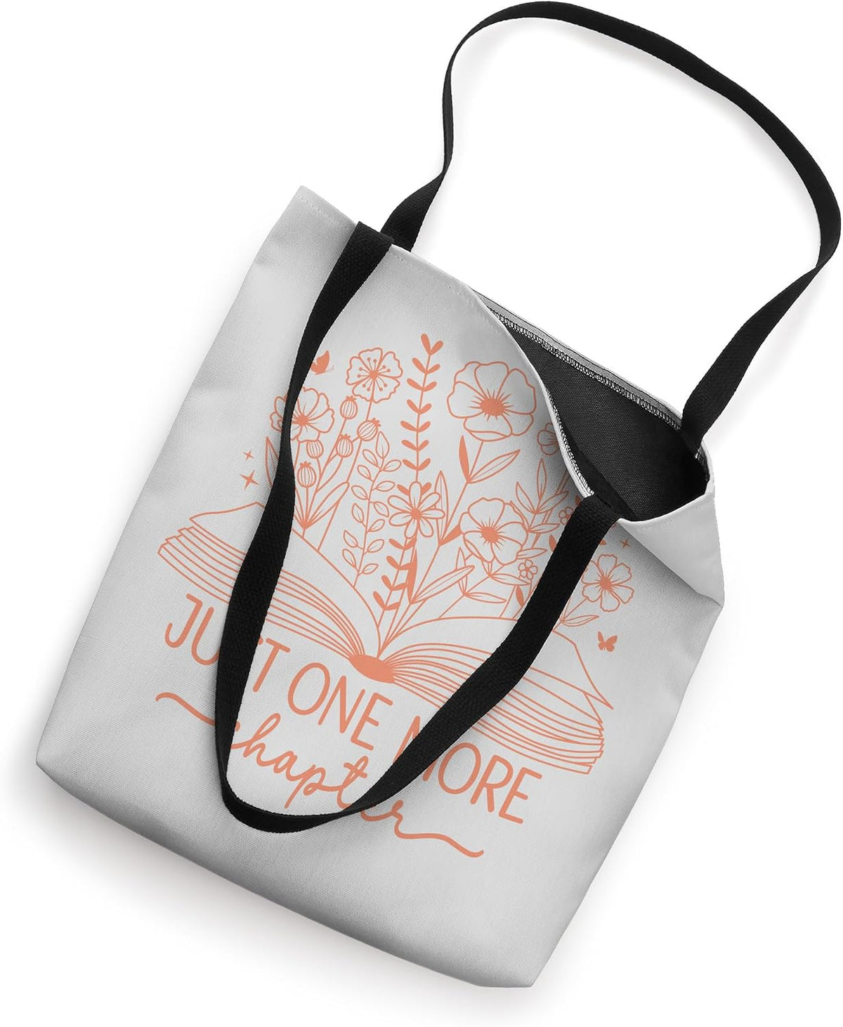 Just One More Chapter Bookish Book Reading Light Pink Peach Tote Bag