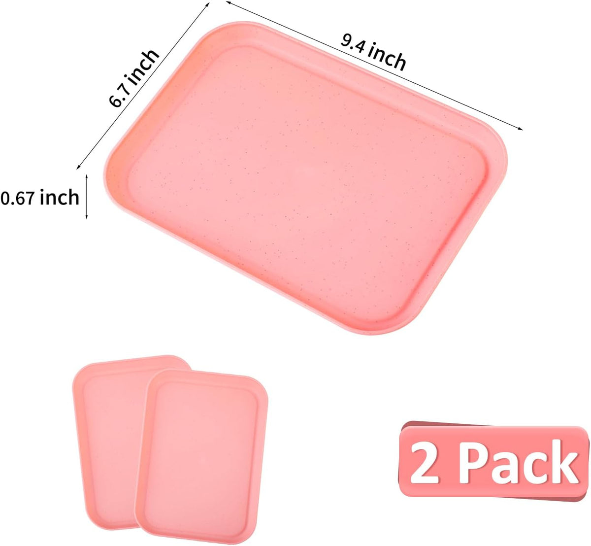 Pink Plastic Serving Platters and Trays,Serving Dishes for Entertaining,Rectangular Platters for Serving Food, Appetizer Serving Trays for Snacks,Charcuterie,Chips,Candy,Fruit,Sushi