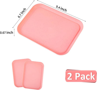 Pink Plastic Serving Platters and Trays,Serving Dishes for Entertaining,Rectangular Platters for Serving Food, Appetizer Serving Trays for Snacks,Charcuterie,Chips,Candy,Fruit,Sushi