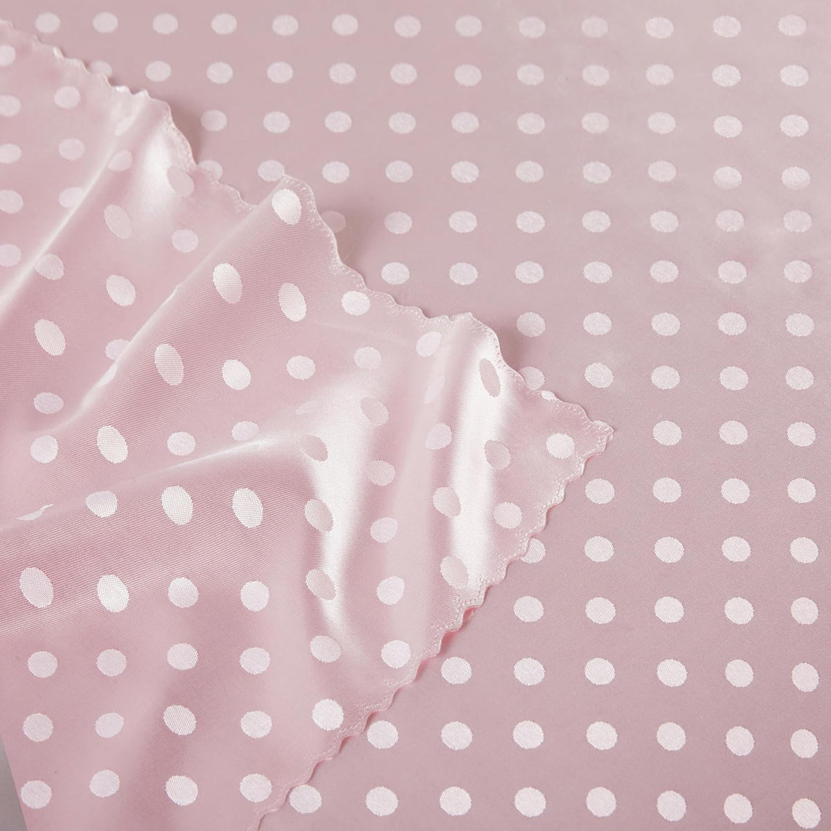 Blush Pink Satin Napkins Set Of 12，Blush Pink Polka Dots Satin Napkins Square 17 x 17 Inches for Wedding Dinner Birthday Easte Party Supplies