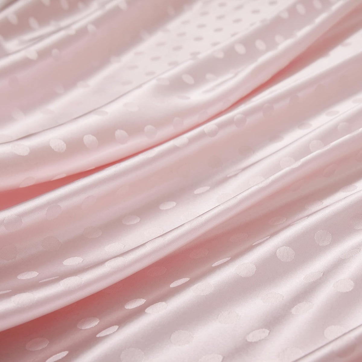 Blush Pink Satin Napkins Set Of 12，Blush Pink Polka Dots Satin Napkins Square 17 x 17 Inches for Wedding Dinner Birthday Easte Party Supplies