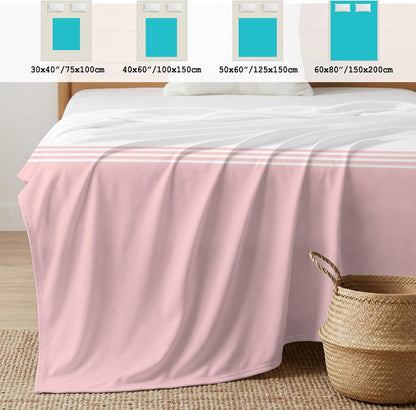 40"x60" Lap Cooling Blanket Pink White Stripes Ice Silk Lightweight Breathable Soft Summer Blanket for Hot Sleepers Couch Bed Sofa Camping Modern Geometry Minimalist