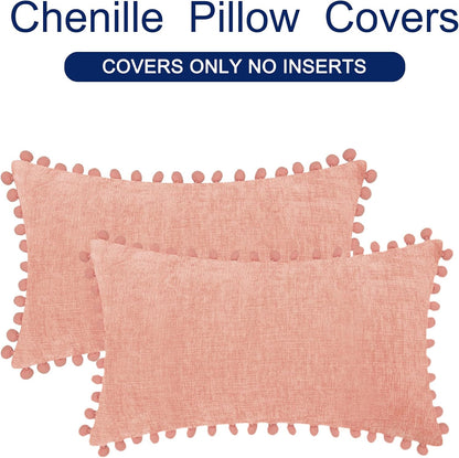 Decorative Couch Throw Pillow Covers 20 X 12 Inches Dusty Pink