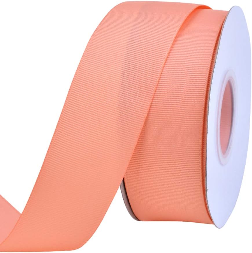 Peach Grosgrain Ribbon, 1-1/2 Inch Continuous 25 Yards
