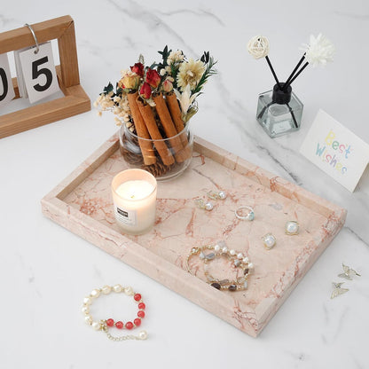 Marble Bathroom Tray,Pure Natural Vanity Tray