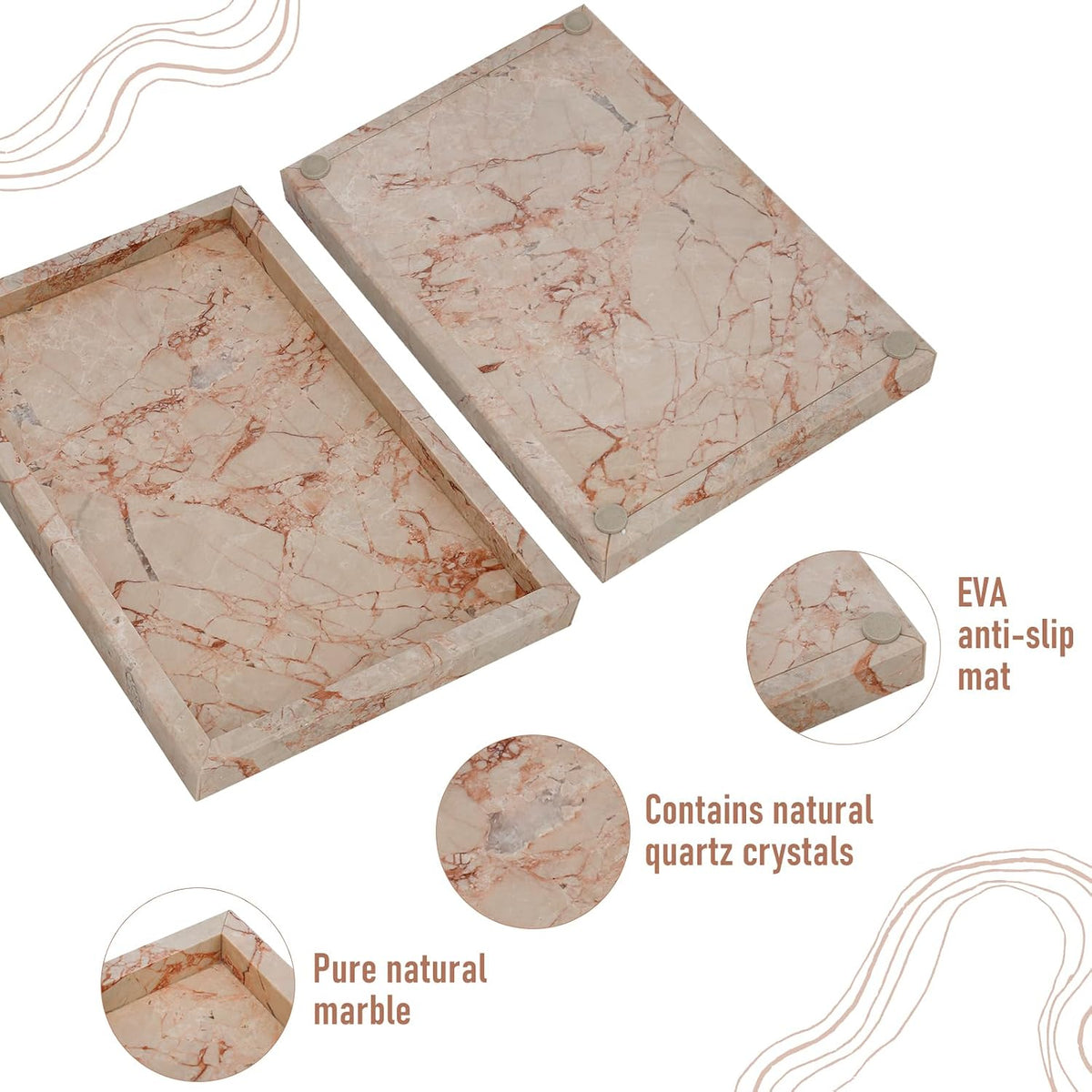 Marble Bathroom Tray,Pure Natural Vanity Tray