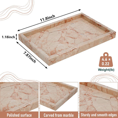 Marble Bathroom Tray,Pure Natural Vanity Tray