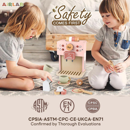 Toy for Kids Wooden Kitchen Accessories Pretend Play, Pink